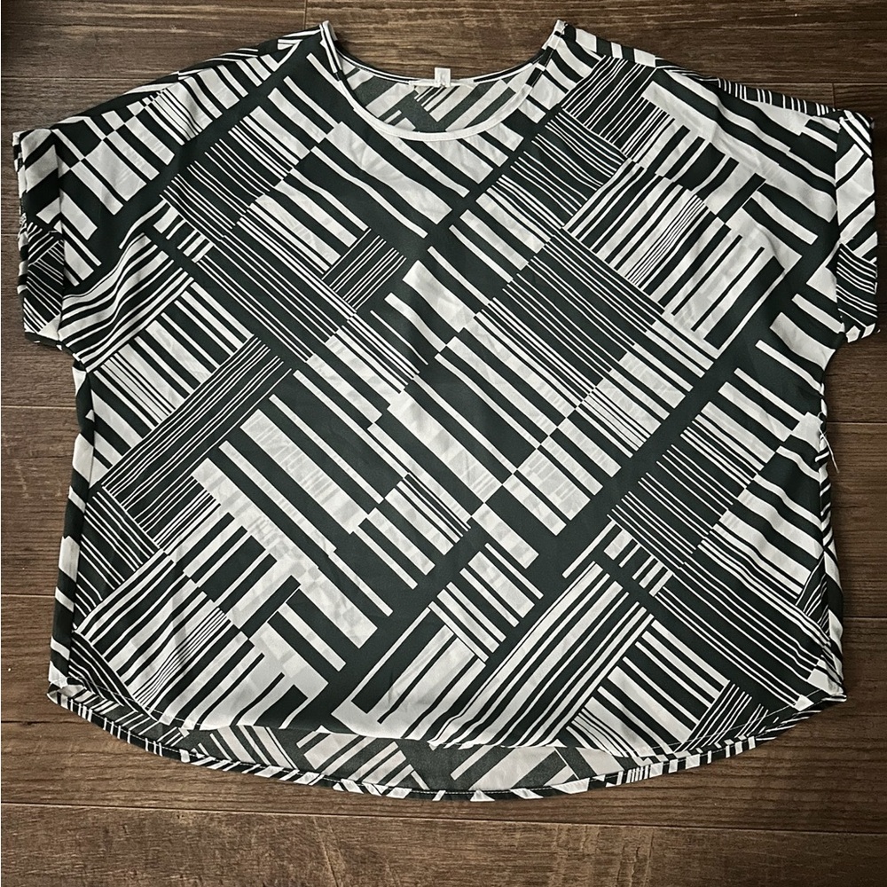 Perception Concept Women Shirt Top Blouse Short Sleeve